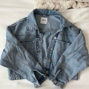 zara cropped denim jacket